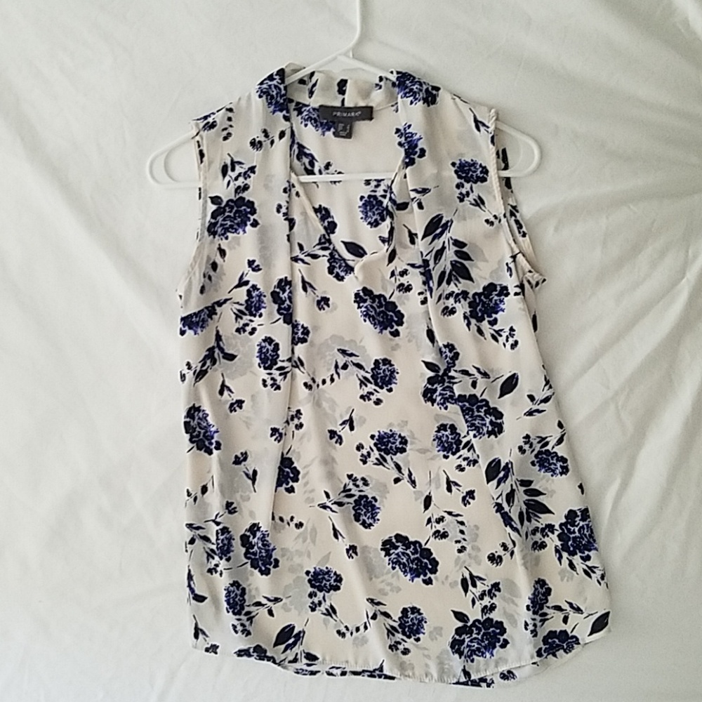 White blouse with floral pattern